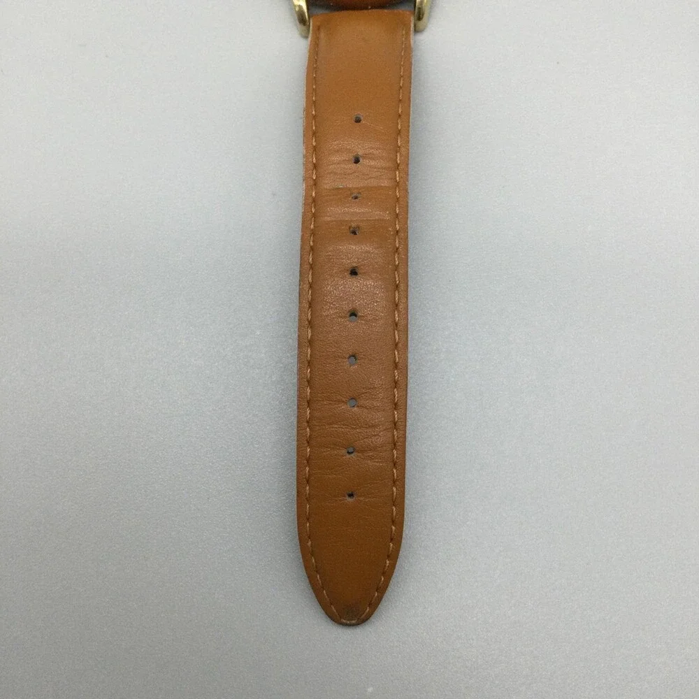 Timex Mens Watch 38mm Gold Tone Brown Leather Band Indiglo Date TW2R62700